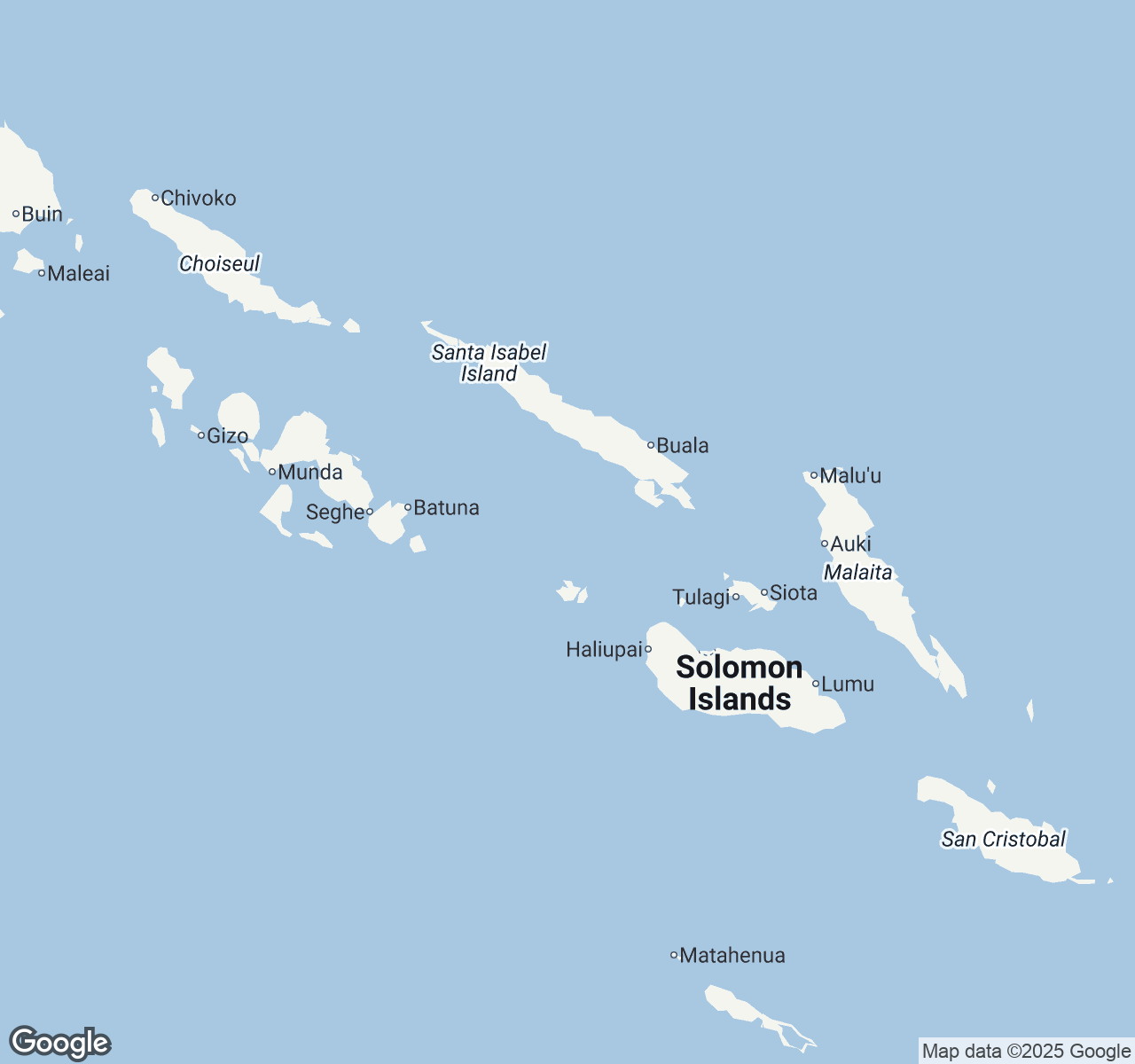 Map of Solomon Islands